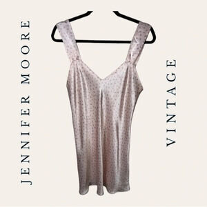 0347.  VINTAGE JENNIFER MOORE PINK LEAF‎ SLIP SIZE MEDIUM